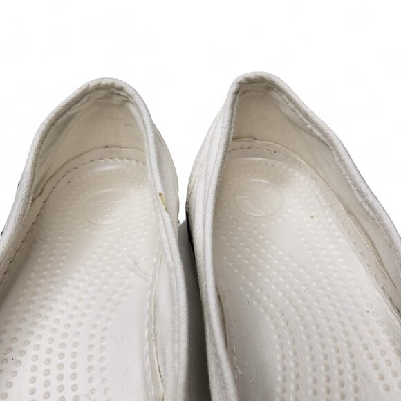 Crocs Nautical Loafer Women's Canvas Embroidered Metallic Gold Anchor Slip On 10 - Picture 8 of 13